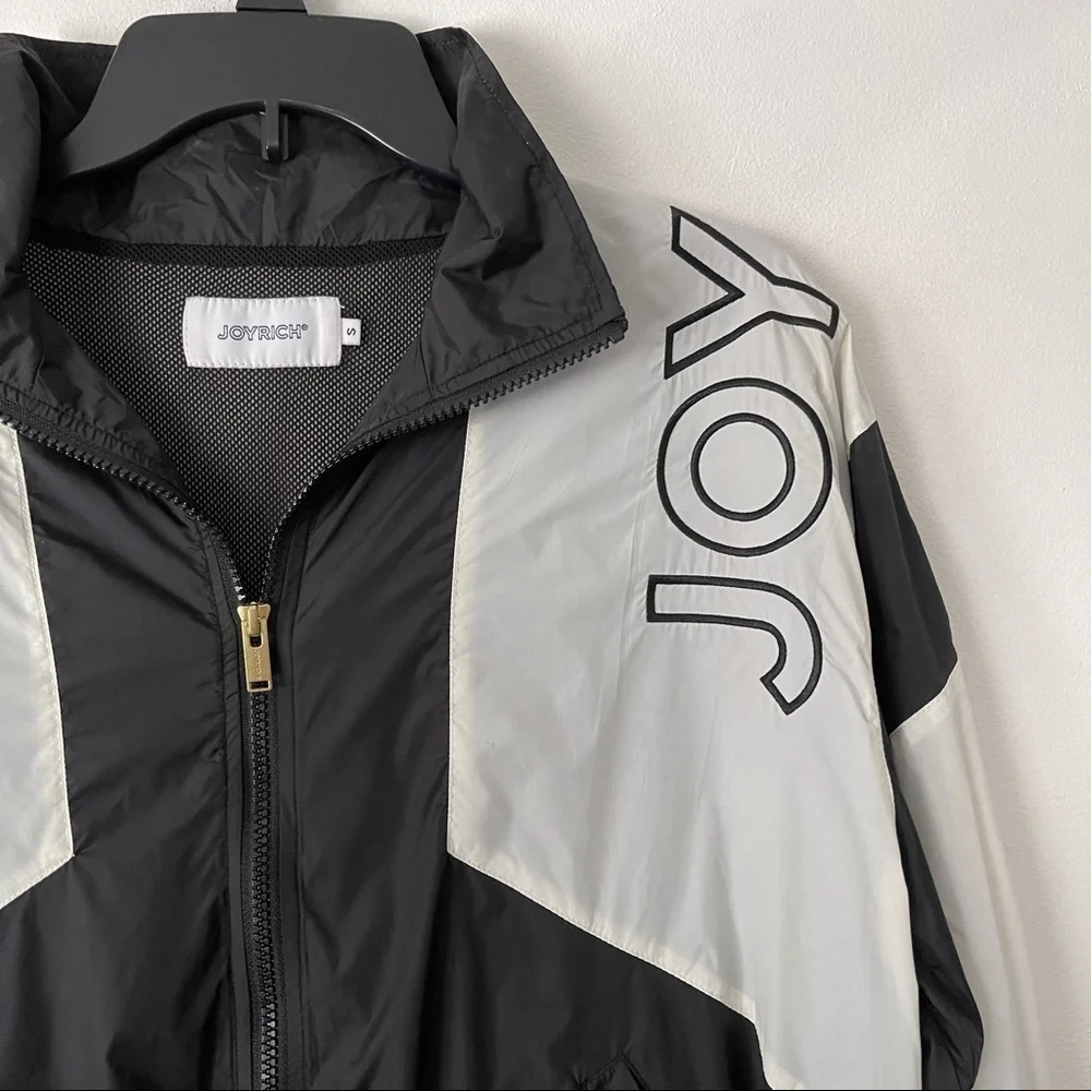 joyrich Size S Rec Color Block Jacket Windbreaker Black White Streetwear - Picture 8 of 11